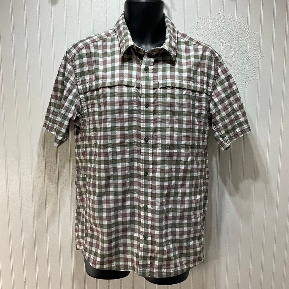 REI Short Sleeve Button Down Plaid Shirt Small